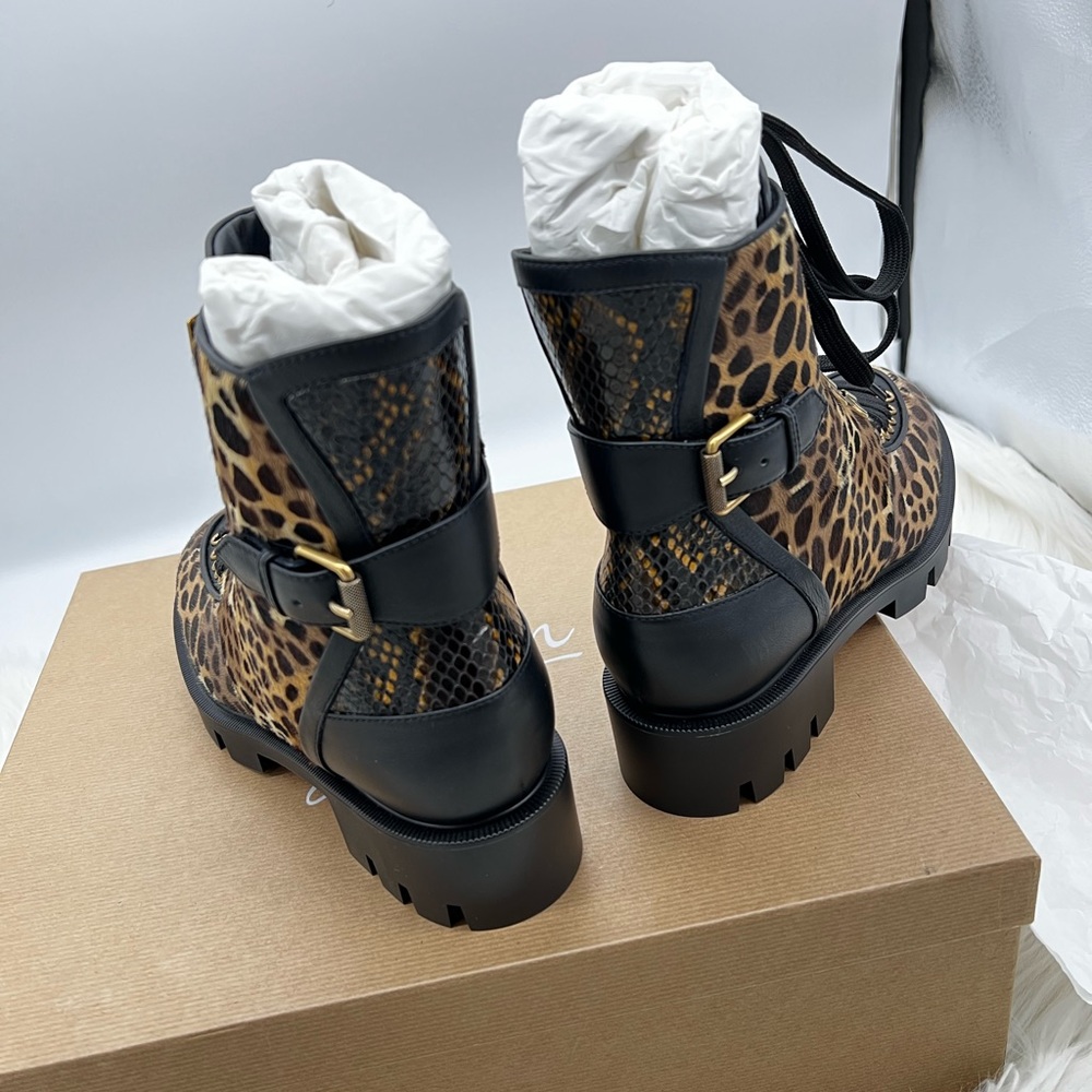 Christian Louboutin | Cheetah-Print Calf Hair Combat Boots - Picture 8 of 16